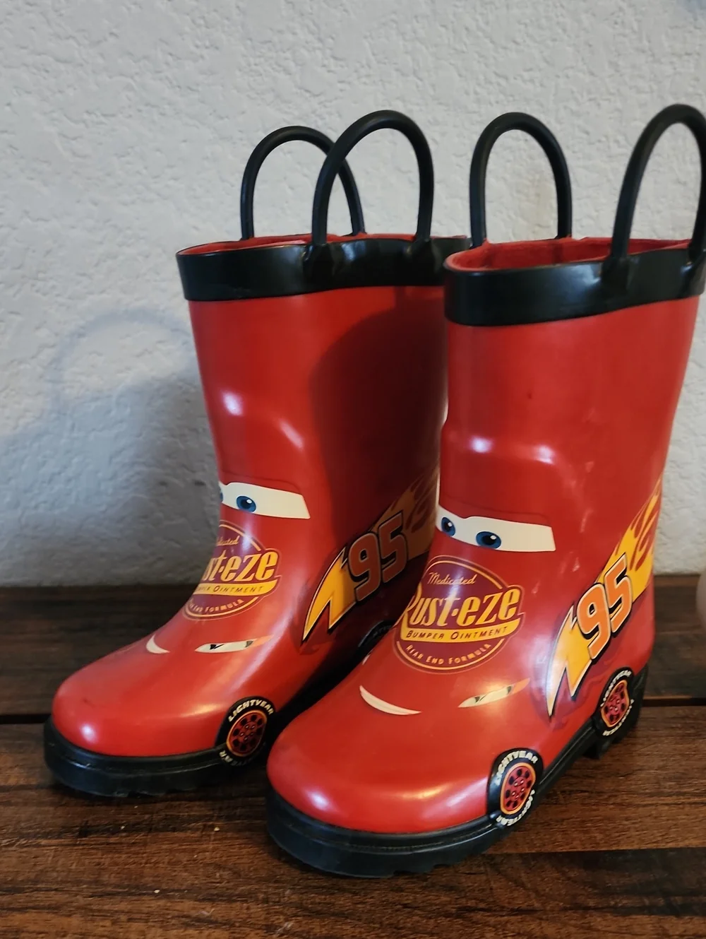 Cars Lightning McQueen Red Kids Rain Boots